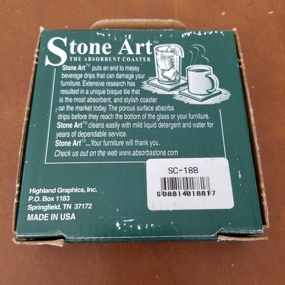 Stone Art Absorbent Stone Snowman Coasters - Set of 4 - Picture 3 of 5